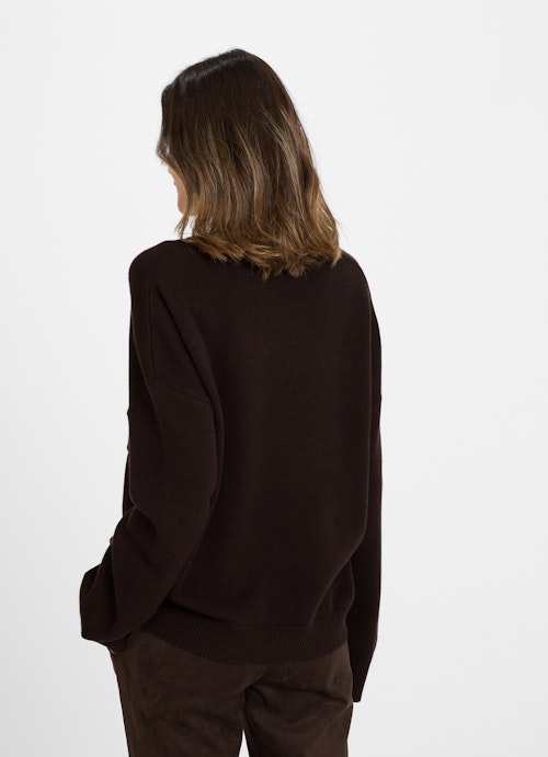 Coupe Casual Fit Maille Pull en mélange de cachemire bitter chocolate