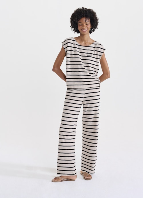 Coupe Casual Fit Pantalons Pantalon en molleton léger rayé light walnut