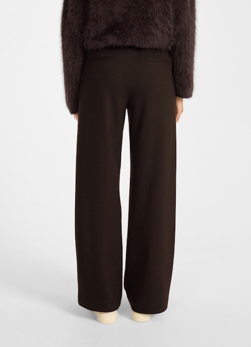 Wide Leg Hosen Flannel - Hose bitter chocolate