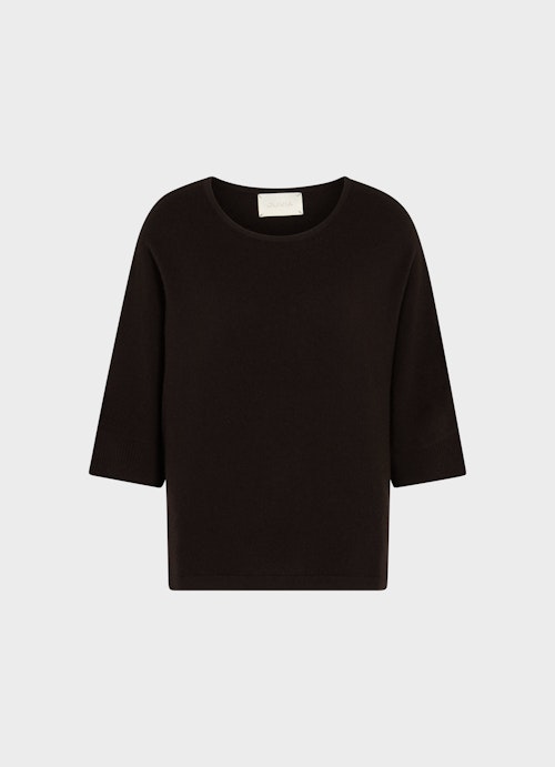 Casual Fit Knitwear Cashmere Blend Sweater bitter chocolate