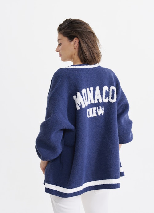 Regular Fit Strick Monaco Baby College Cardigan navy