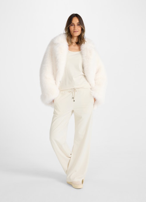 Oversized Fit Jacken Faux Fur - Mantel eggshell
