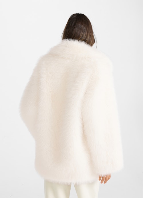 Oversized Fit Jacken Faux Fur - Mantel eggshell
