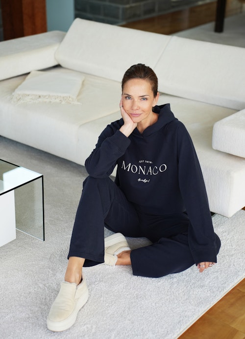 Casual Fit Sweatshirts Fleece Hoodie "Monaco Baby" navy