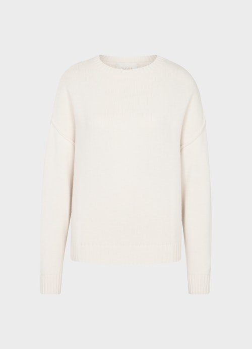 Casual Fit Strick Cashmere - Pullover eggshell