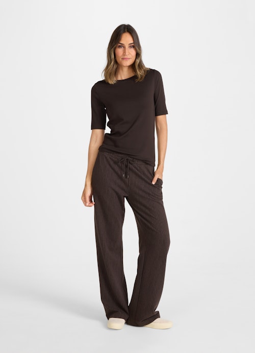 Slim Fit T-shirts Jersey Modal - T-Shirt bitter chocolate