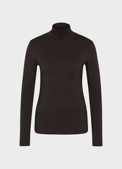 Coupe Slim Fit T-shirts à manches longues Chemise à manches longues en modal bitter chocolate