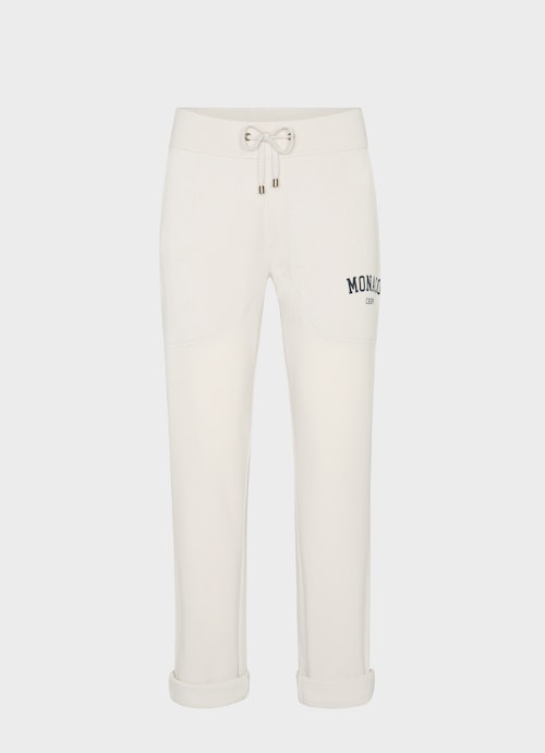 Casual Fit Hosen Fleece Trousers "Monaco Baby!" eggshell