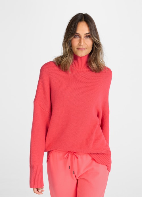 Casual Fit Strick Cashmere - Rollkragenpullover coral