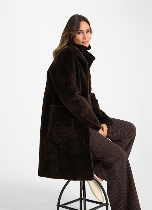 Regular Fit Jackets Teddy coat bitter chocolate