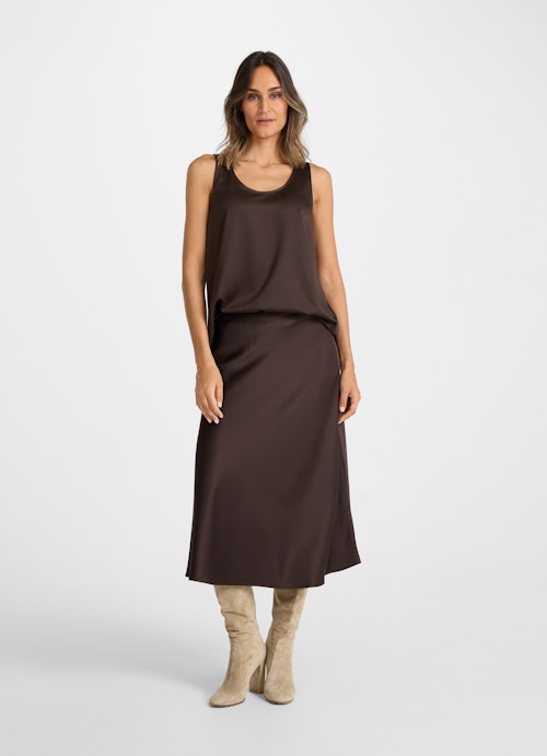Loose Fit Tops Satin - Top bitter chocolate