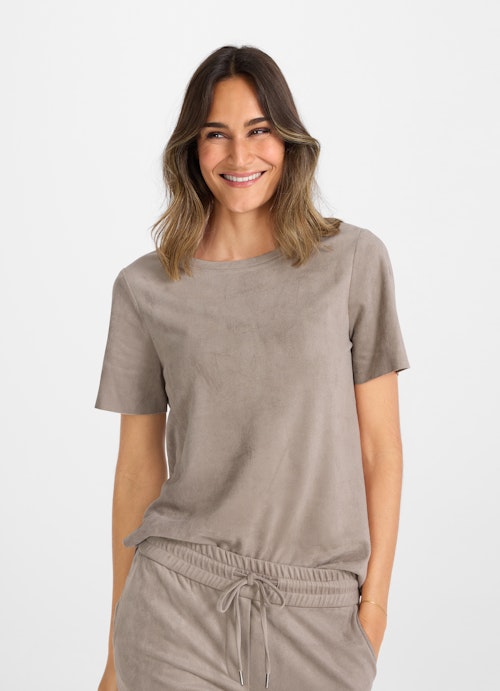 Coupe Loose Fit T-shirts Tech Velours - T-shirt putty