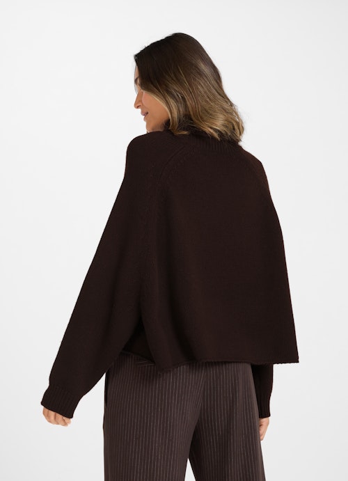 Oversized Fit Strick Cashmere - Rollkragenpullover bitter chocolate
