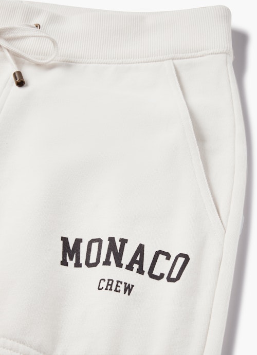 Casual Fit Hosen Fleece Trousers "Monaco Baby!" eggshell