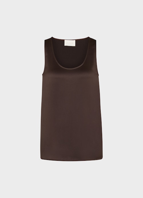 Loose Fit Tops Satin - Top bitter chocolate