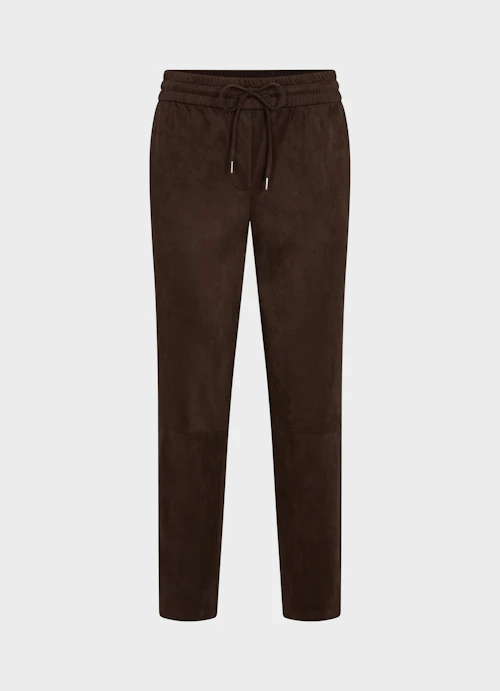 Regular Fit Pants Tech Velour Pants bitter chocolate