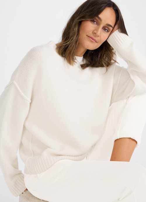 Casual Fit Strick Cashmere - Pullover eggshell