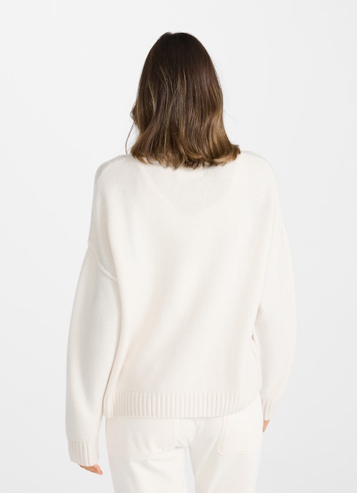 Casual Fit Strick Cashmere - Pullover eggshell