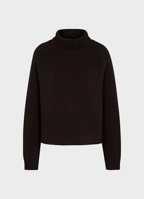 Oversized Fit Strick Cashmere - Rollkragenpullover bitter chocolate