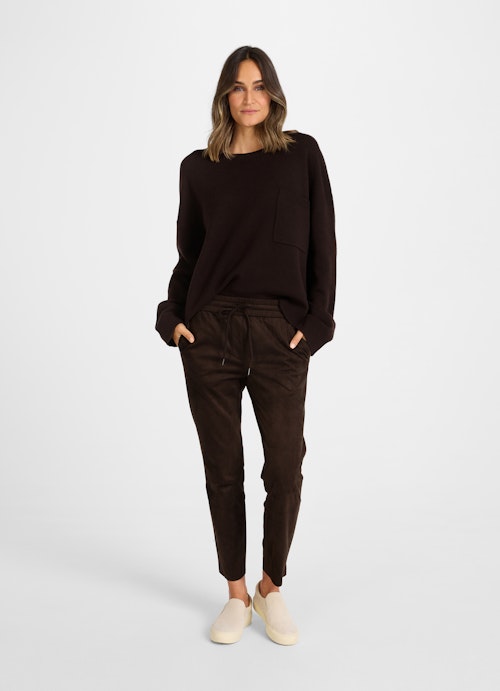 Coupe Casual Fit Maille Pull en mélange de cachemire bitter chocolate