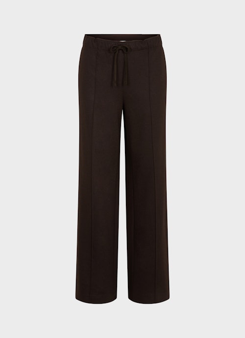 Wide Leg Hosen Flannel - Hose bitter chocolate