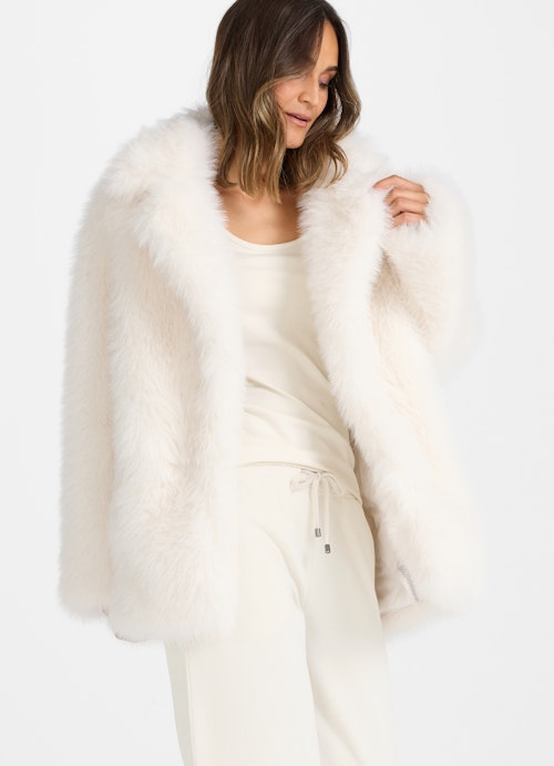 Oversized Fit Jacken Faux Fur - Mantel eggshell
