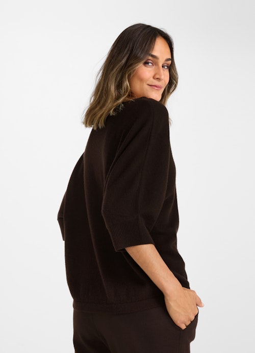 Casual Fit Knitwear Cashmere Blend Sweater bitter chocolate