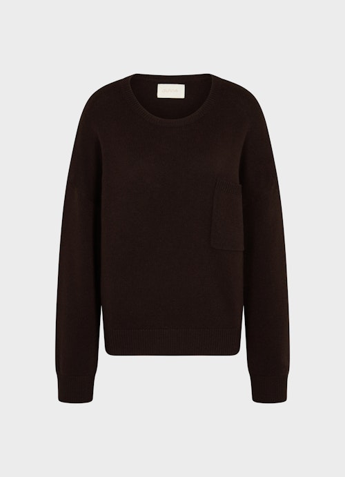 Coupe Casual Fit Maille Pull en mélange de cachemire bitter chocolate