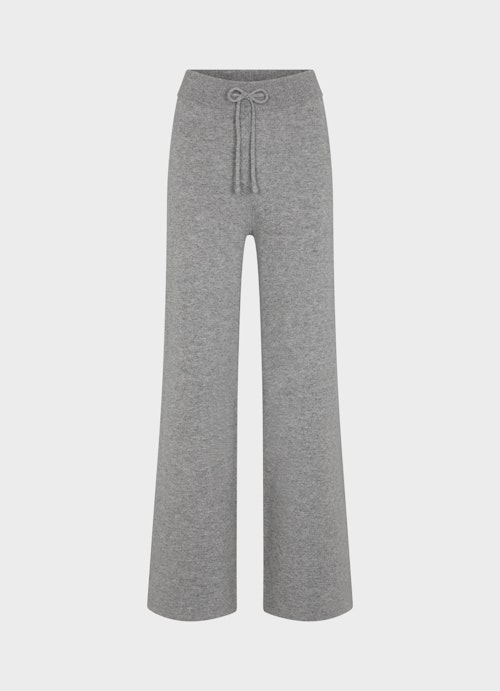 Regular Fit Hosen Cashmere Blend - Strickhose steel grey mel.
