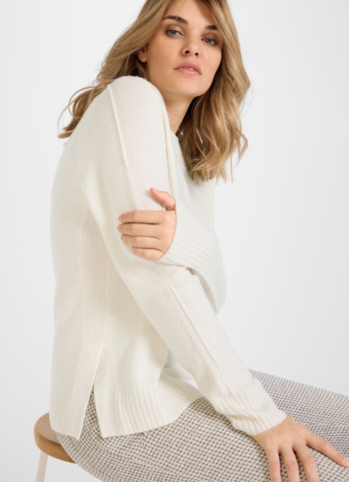 Coupe oversize Maille Pull en cachemire mélangé eggshell