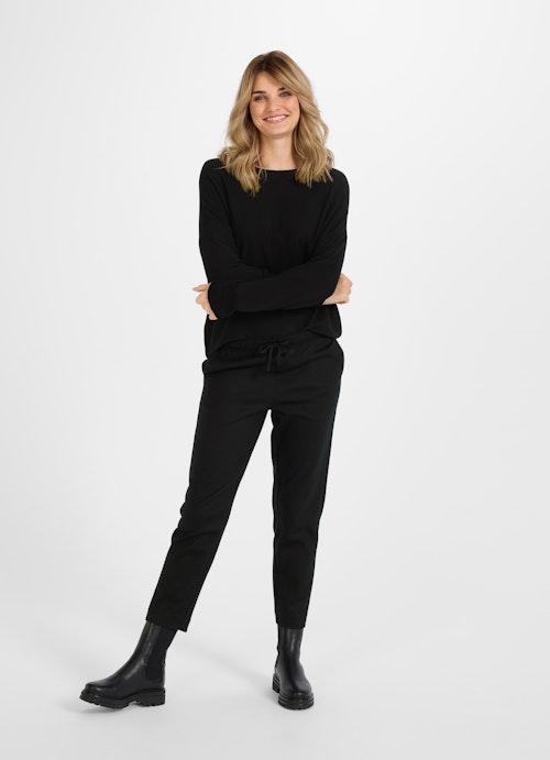 Regular Fit Hosen Flannel - Hose black