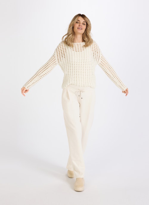 Regular Fit Strick Alpaka - Pullover eggshell