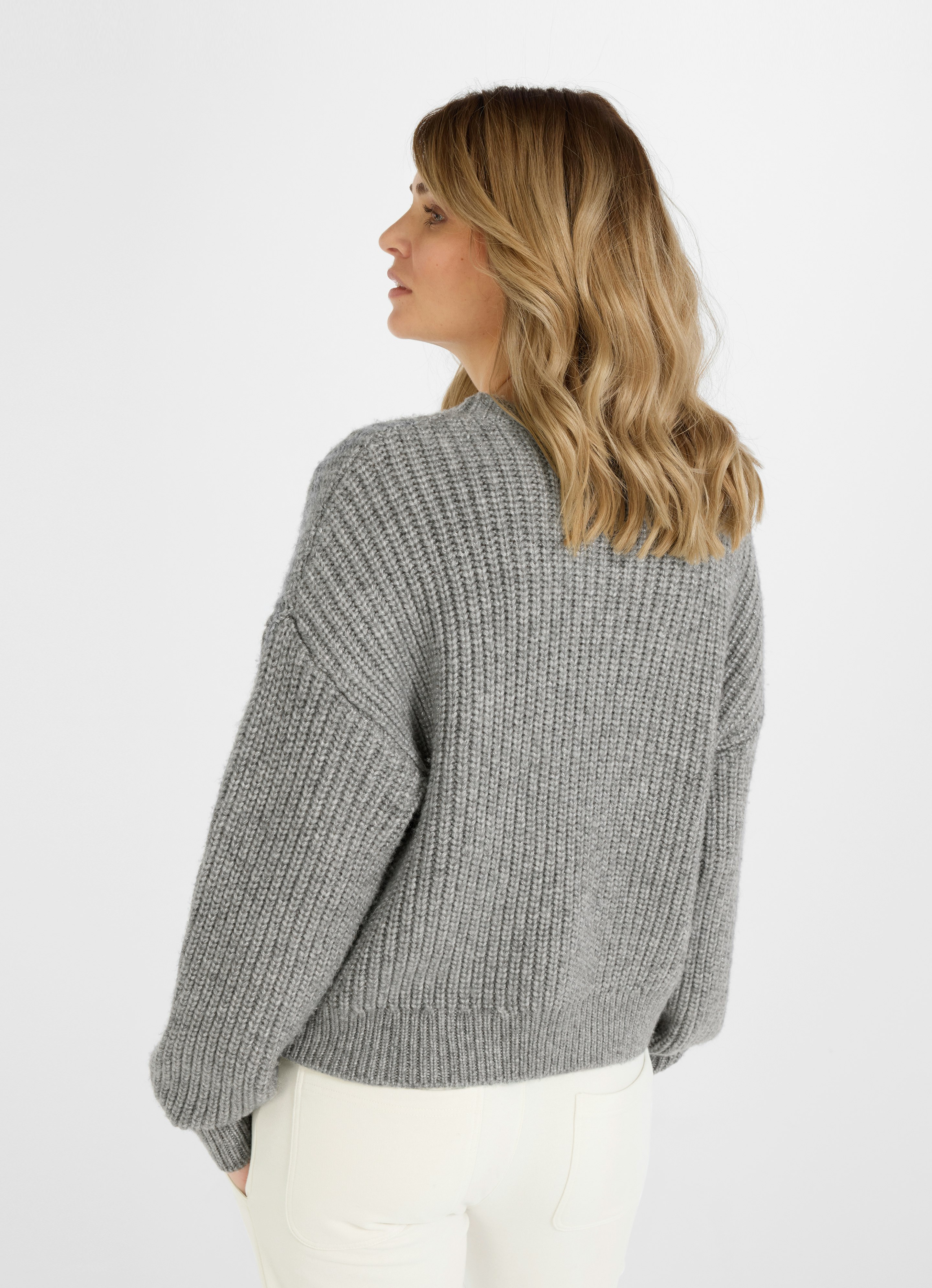 Grey Knit sweater Emilie | Buy Knitwear online at JUVIA
