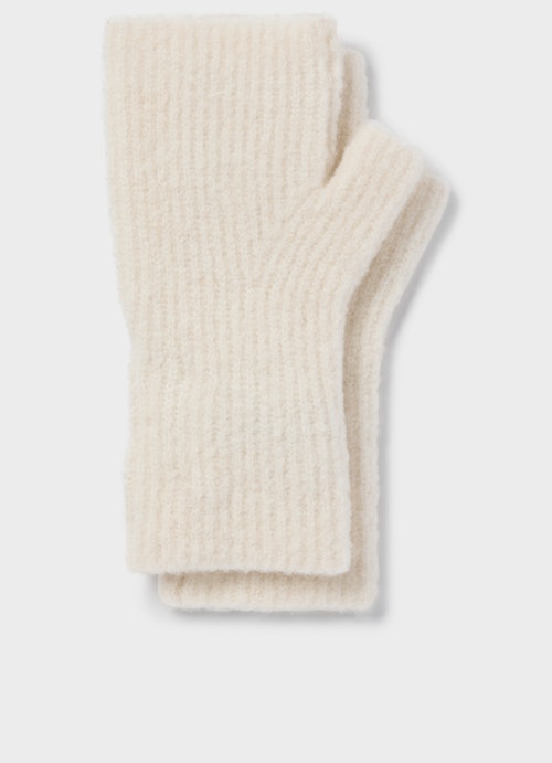 One Size Strick Wollhandschuhe eggshell