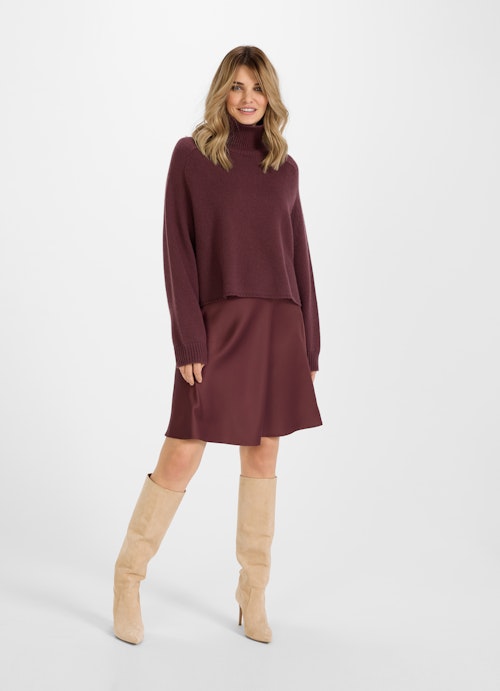 Coupe oversize Maille Pull à col roulé en cachemire mélangé grape