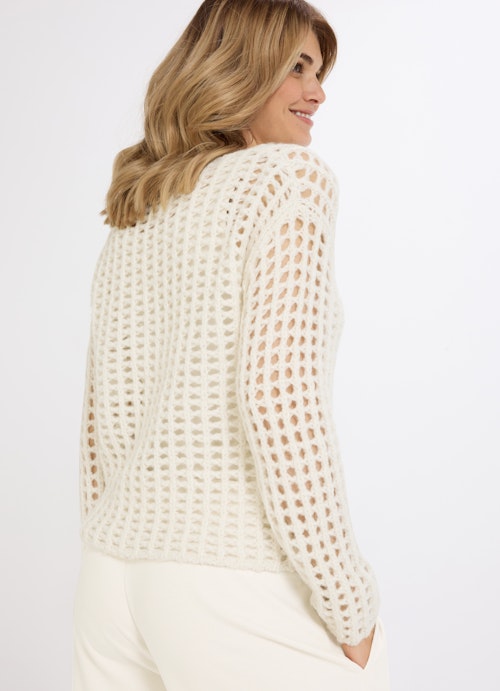 Regular Fit Strick Alpaka - Pullover eggshell