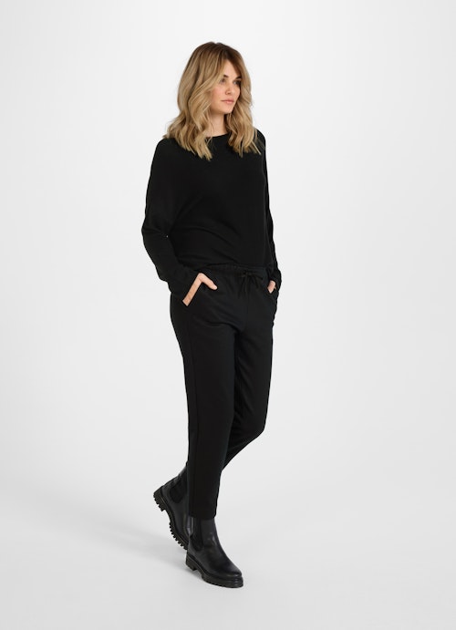 Regular Fit Hosen Flannel - Hose black