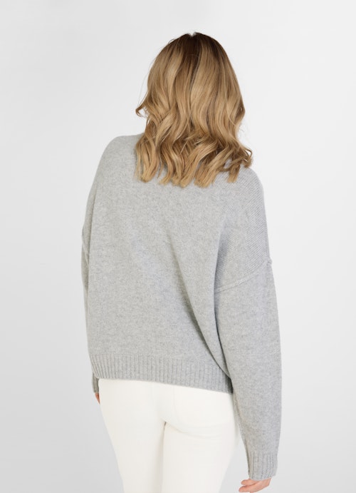 Casual Fit Strick Cashmere - Pullover heather grey