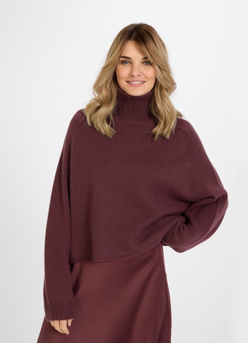 Coupe oversize Maille Pull à col roulé en cachemire mélangé grape