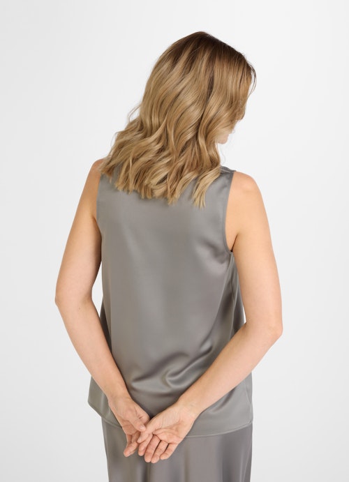 Coupe Loose Fit Hauts Satin - Haut steel grey