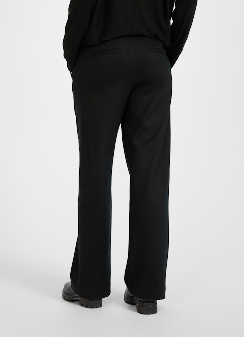 Wide Leg Hosen Flannel - Hose black