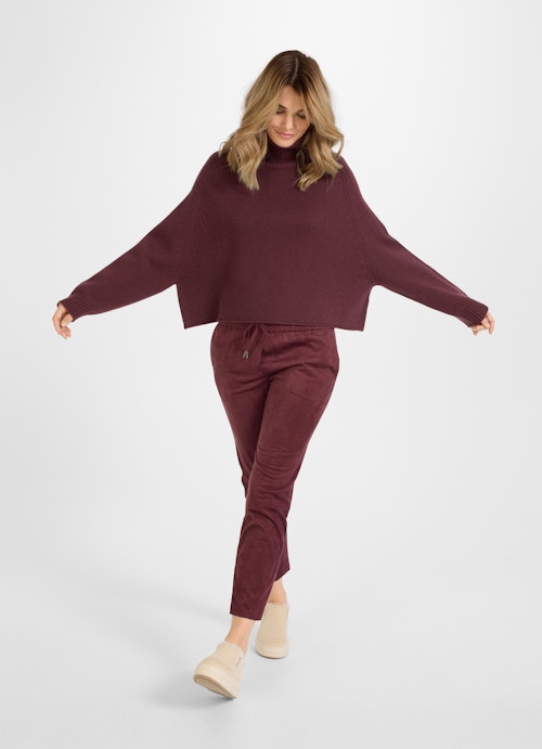 Regular Fit Hosen Tech Velours - Hose grape