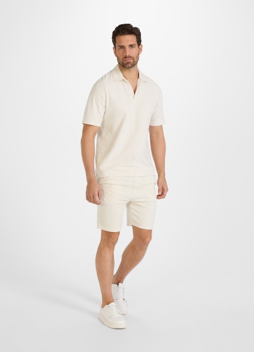 Regular Fit T-shirts Terry polo shirt crème mel.