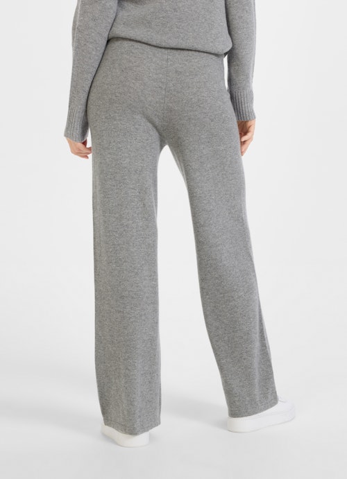 Regular Fit Hosen Cashmere Blend - Strickhose steel grey mel.