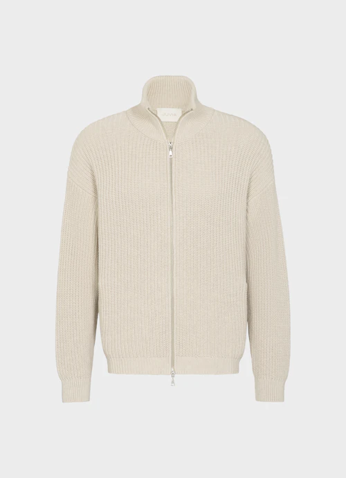 Casual Fit Strick Zip Jacke dune mel.