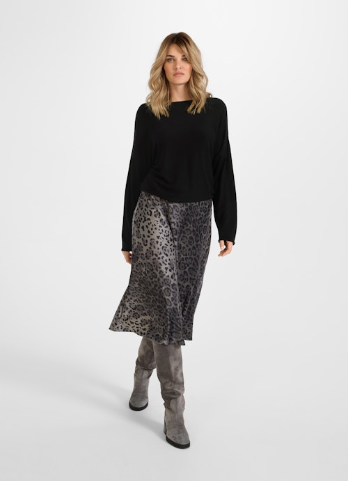 Medium Length Röcke Satin - Rock steel grey