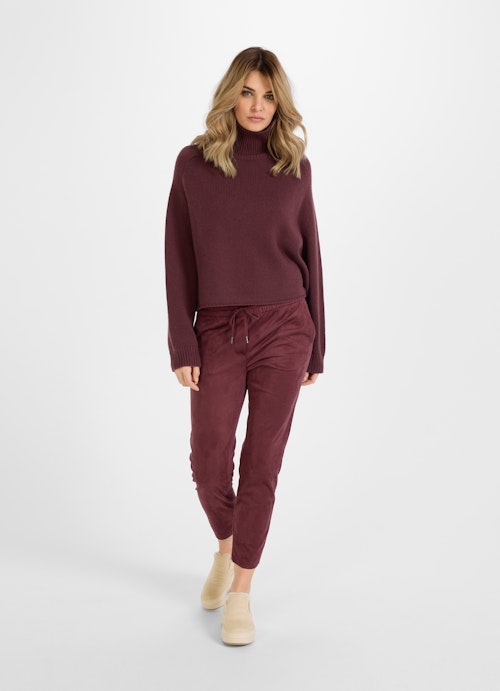 Regular Fit Hosen Tech Velours - Hose grape