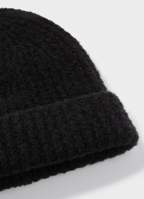 One Size Strick Wollmütze black