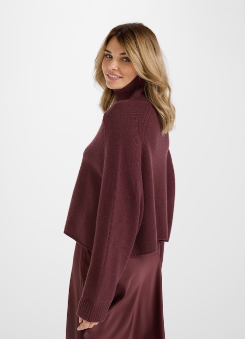 Coupe oversize Maille Pull à col roulé en cachemire mélangé grape