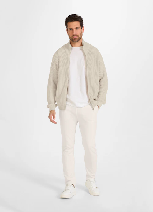 Casual Fit Strick Zip Jacke dune mel.